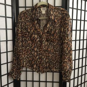 Moda Int’l leopard print blouse, S